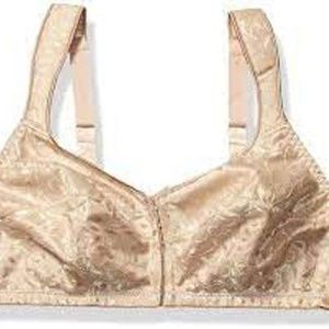 Just My Size Women's Easy On Front Close Wirefree Bra MJ1107, Nude, 44D